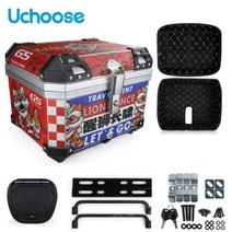 UCHOOSE 45L 범용 오토바이 바이크 모터사이클 테일 탑 박스, 중국, 레드 라이온 1