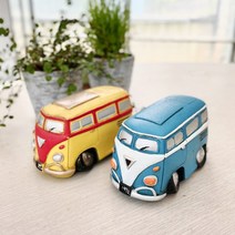 빈티지 버스 저금통 인테리어 소품 특이한 저금통 귀여운 저금통, 블루 버스