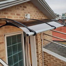 캐노픽스 1000 X 2100 이동식 컨테이너 테라스 난간 조립식파고라 야외차고 가림막휀스, 투명렉산 검정브라켓 검정 바