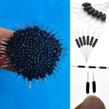 300 개갑 블랙 플로트 낚시 찌 실리콘 스토퍼 공간 콩 커넥터 낚싯줄 저항 낚시 액세서리, L-블랙 2
