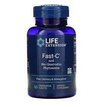 라이프 익스텐션 Fast C Bio 퀘르세틴 Phytosome 60 식물성 캡슐 칼슘 비타민 C 마그네슘 피토솜 Bioperine cellulose silica stearate