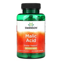 스완슨 Malic Acid 말산 600mg 100 베지 캡슐, 1개, 100정
