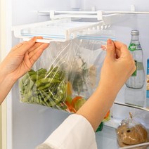 깔끔 슬라이딩 레일 홀더 냉장고 지퍼백 정리 수납대 행거 랙 정리 트레이, 냉장고 레일홀더