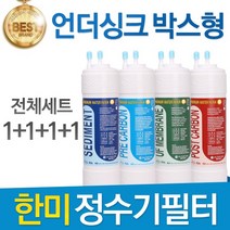 필터탑스 한미퓨어테크 한미정수기 언더싱크 필터 호환 전체, 선택02_ 8인치 한방향 1년(4+2+1+1)
