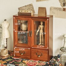 인형장식장 우드 미니 장식장 인형 장식품 진열 거실 수납 정리함, A