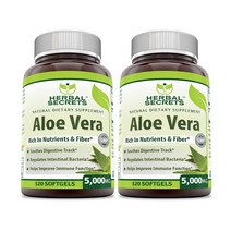 Herbal Secrets 허벌 시크릿 알로에 베라 5000mg 120정 2팩 Aloe Vera, 2개