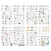 shangren 결혼 계획 / 약혼 스티커 - 8매 230+ 스크랩북 플래너 장식 카드용 비닐 스티커 팩, 210x290x5mm, PVC, 멀티 컬러