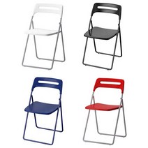 이케아 NISSE 니세 접이식의자/보조의자/스툴, 실버/레드_202.823.86