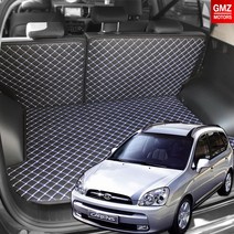 GMZMOTORS 뉴카렌스 퀼팅 가죽 3D 트렁크매트 풀셋트, 브라운