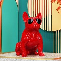 프렌치불독 대형 소품 피규어, 골드 높이 39cm 컬렉션 프리 칼라