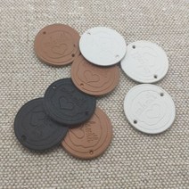 16 옵션 25Mm 원형 손으로 만든 심장 Pu 바느질 레이블 에 대수제 라운드 태그 라벨사랑, 09 Black labels 12pcs