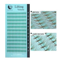 블레스 리프팅래쉬 4d 다크브라운 볼륨속눈썹 러시안볼륨 속눈썹, 1개, j0.07-12mm
