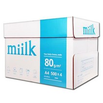 밀크 A4용지 80g 1박스(2000매) Miilk, A4, 2000매