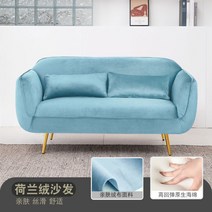 소파 쇼파 패브릭 3인용 아파트 거실 의류 매장 응접실 미용실 푹신한, 완성품, 소파-라커블루-플리스