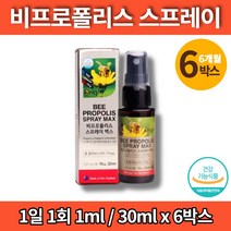 뉴질랜드 코스트코 어린이 키즈 목에 뿌리는 비 프로폴리스 목 구강 스프레이 원액 환절기 활력 면역력 영양제 레몬 페퍼민트 향, 6박스