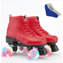 롤러스케이트 복고풍 레트로 롤러 스케이트 플래시휠 야광바퀴, 화이트