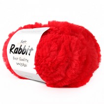 마마니트 소프트래빗 인조토끼털실 뜨개실, 03 레드