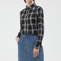 린넨 코튼 블렌디드 체크 셔츠