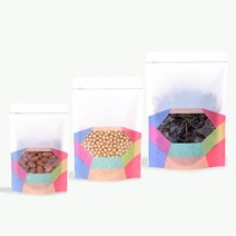 홍진포장 색동바구니 투명창 지퍼스탠드 스탠딩지퍼백 대량판매 사이즈 3종, 2100매, 1박스, 13x20cm