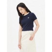 탑텐 여성 와플 텍스쳐드 자수 반팔 티 MSD2TS2012 23 S/S