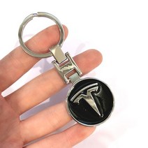 TESLA Metal Auto Accessions 범용 자동차 키 체인 Keyring 스타일링, 01 Black