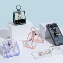 갤럭시Z플립3 퀼팅미키 에어쿠션 골드링 젤하드케이스, 블랙 미키