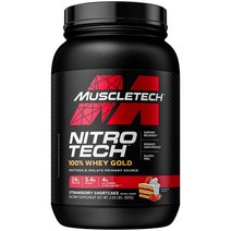 MuscleTech Nitro Tech 100% 유청 골드 딸기 쇼트케이크 맛, 5.03 파운드