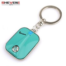 호환 오토바이 튜닝 부품 정비 Piaggio vespa 스쿠터 액세서리 sprint primavera 50 150 150s 946 등 크롬 알루미늄 키 체인 키 링, 푸른