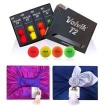 골프공선물 볼빅 무광 비비드 T2 2PC 무반사 이중코어 컬러볼 6구/12구/볼인쇄 기업답례품 승진 진급 퇴사선물 고급보자기포장, 6구-장미 보자기포장(쇼핑백포함)