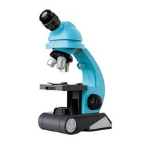 Ursmart 현미경 과학 키트 100x 400x 1200x 광학 기기 LED 필 라이트 과학 선물, 파란색, ABS