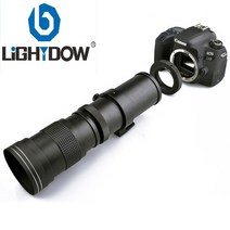 Lightdow 420-800mm f8.3-16 슈퍼 망원 렌즈 수동 줌 렌즈 + canon nikon sony pentax fuji 필름 카메라 용 t2 어댑터 링, 삼성