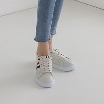 니나스파리 컬러라인 실버탭 소가죽 스니커즈