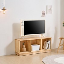 아늑한 고무나무원목 책장겸 미니 TV다이 거실장(106cm) TV장 고급 서랍 대 인테리어, 내추럴오크