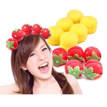 이너퀸 스펀지 헤어롤 세트 마카롱, 6개입, 레드옐로혼합