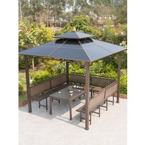 조립식 원두막 야외 테라스 파고라 목재 주택 정자, 2.5×2.5미터 8cm기둥