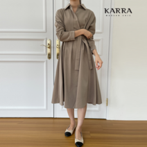 [카라] KARRA (77까지)랩핀턱플레어셔츠원피스 벨트SET_KB2SOP004G