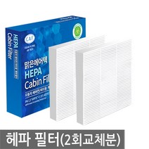 맑은필터 1+1 PM0.3 헤파 초미세먼지 차량용 자동차에어컨필터(2회교체분), 003HP(2개)-로체 구형 07년10월이전