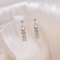 텐터 우레탄창 제약 천막사 독창적 심플한 디자인 잠금 사각형 귀걸이 14K 리얼 골드 절묘한 구리 상감 지, 02 9