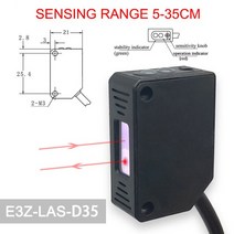 레이저수평광파기 HPT 광파기 삼각대 Cloweit 사각 레이저 센서 35cm 조정 가능한 NPN PNP 미러 렌즈 확산, 01 E3Z-LAS-D35_05 PNP NC