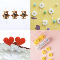 파티성공 HBD 파티캔들 파티초 곰돌이 3P 5P 세트 5종모음 할로윈파티 할러윈소품, 3. 레드하트 5P