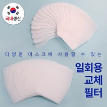 마스크 필터 리필 교체형 소형 대형 국산 원단 교체 용 스트랩 분실방지 목걸이 양면테이프 조이할리