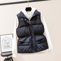 허리 조절 스트링 여성 패딩조끼