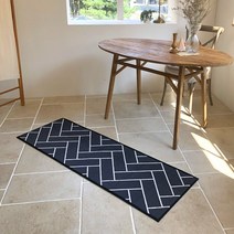 탐바 더스트프리 헤링본 방수 주방매트, 블랙