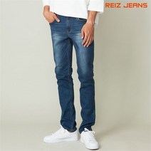 라이츠진 남성 네이비 엠보 슬림 진 팬츠-JECK2321B0N