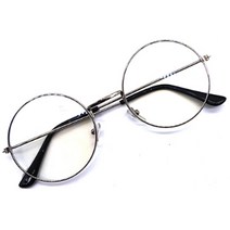 동글안경테 남녀공용 패션 안경테 은색