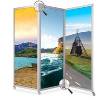 전시 가벽 접이식 작품 보드 이동식 인테리어 파티션, 0.8x1.8m 보드 바퀴포함