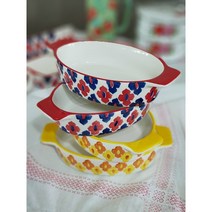 투 핸들 사각 그라탕볼, 오벌, 레드