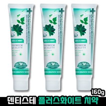 [ 브랜드 대상 3년 연속 1위 ] 덴티스테 화이트플러스 치약 페퍼민트 허브 화이트닝 충치 예방 구취 입냄새 개운함 상쾌함 수면 밤샘 튜브 홈쇼핑 덴티스트 댄티스테 덴디스테, 3개, 160g