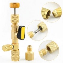 R404A R407C R134A R12 R32 HVAC 시스템 용 듀얼 사이즈 SAE 1/4 및 5/16 포트가있는 P82E R22 밸브 코어
