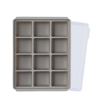웜리 실리콘 이유식 큐브 12구 뚜껑 393820, 큐브(15.6 x 12 x 3 cm), 웜그레이(큐브)